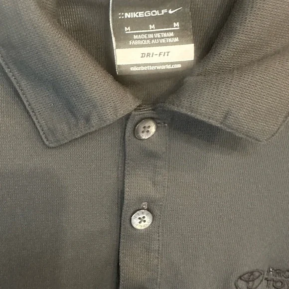 Like New Nike Dri-Fit Golf Men's Charcoal Polo Golf Shirt M - Picture 4 of 6